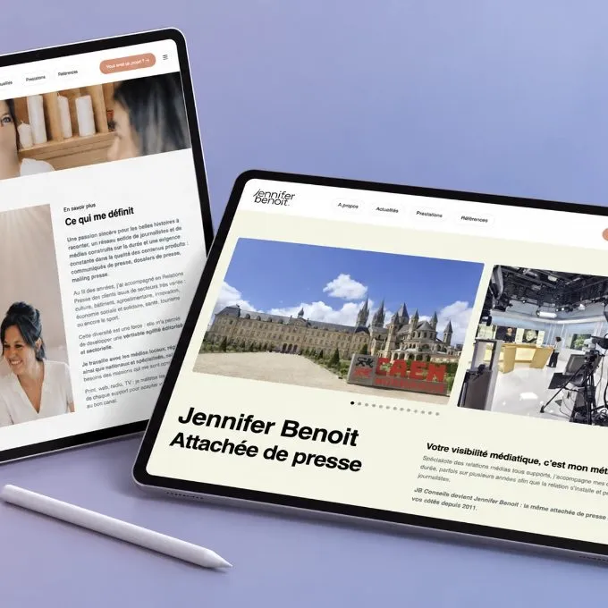 Exemple : site Jennifer Benoit