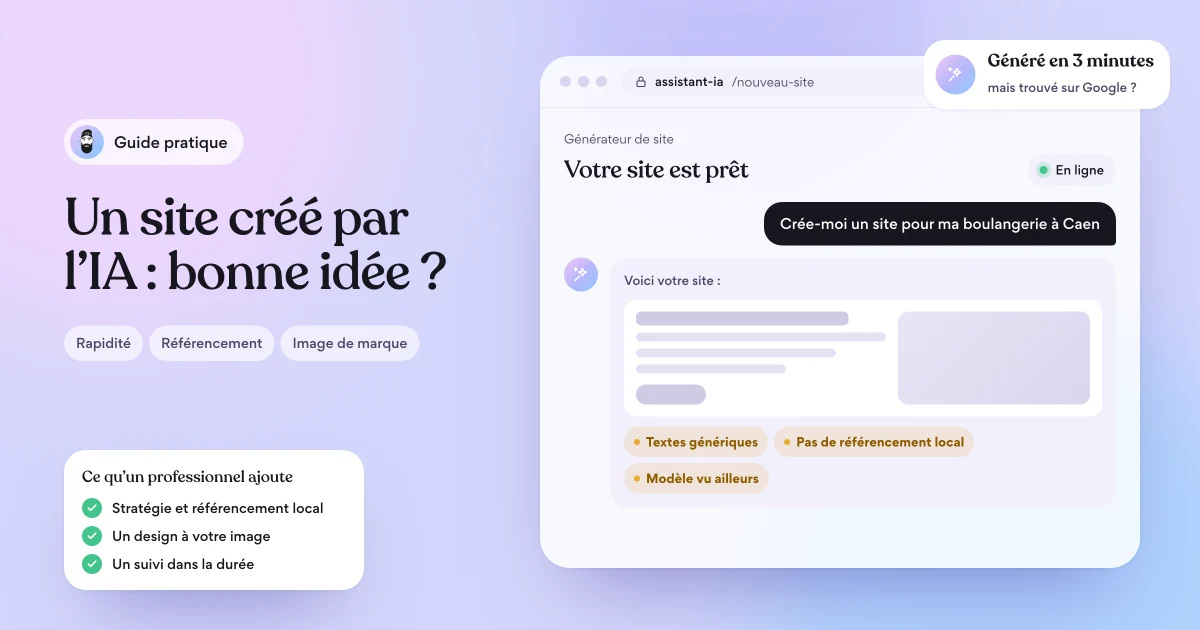 Site internet généré par l’IA comparé à un site conçu par un professionnel